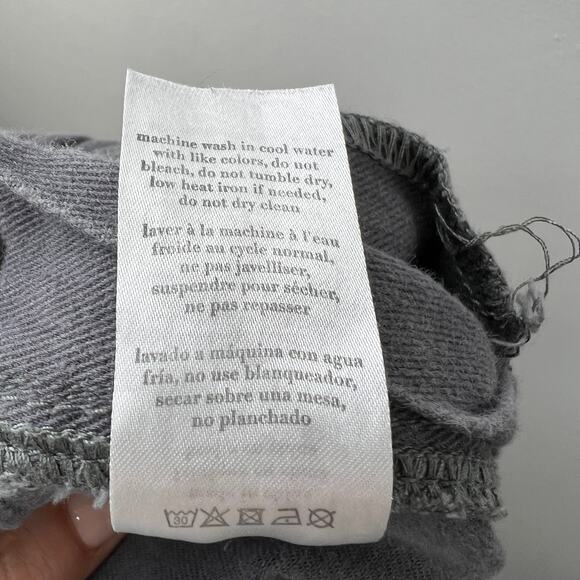 WE WORE WHAT Gray L Denim Overalls Cotton Suspender Button High Rise Skinny Leg - Picture 10 of 10